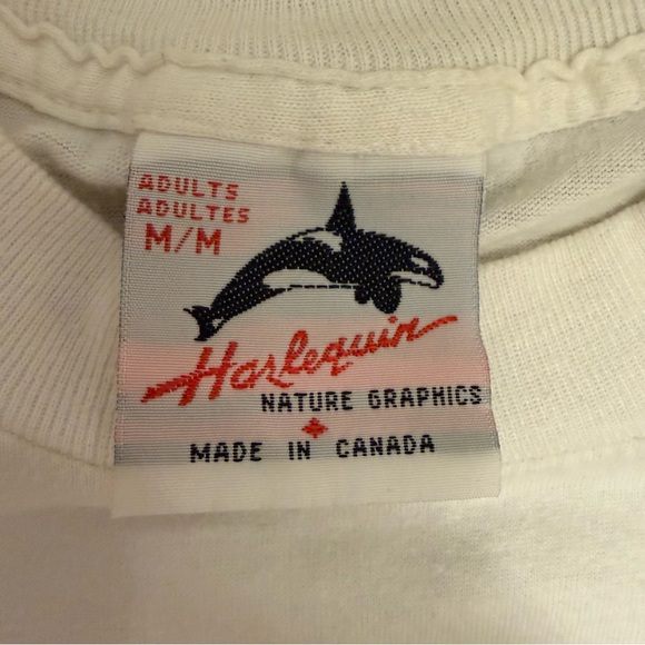 Vintage Harlequin nature graphics Canadian Wildlife-shirt - Picture 3 of 3